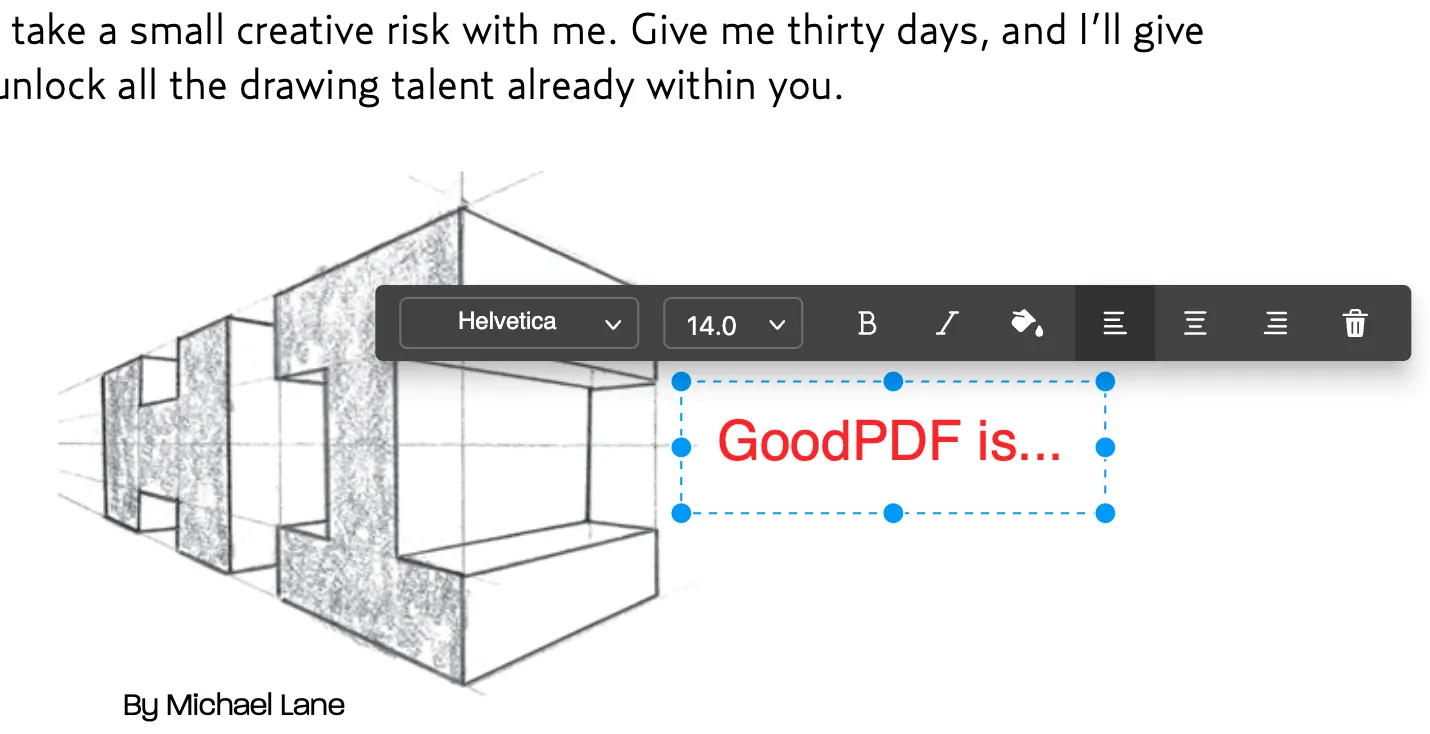 إضافة نص in GoodPDF